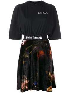 Palm Angels платье с логотипом и короткими рукавами