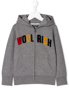 Woolrich Kids logo patch zip hoodie
