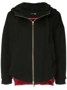 Frei Ea two-tone zipped hoodie