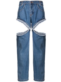 Telfar cut-detail boyfriend jeans