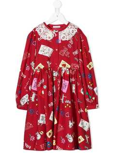 Dolce & Gabbana Kids расклешенное платье с вышивкой