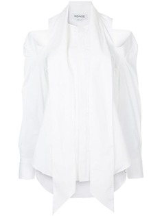 Monse рубашка с вырезами на плечах и воротником с завязкой