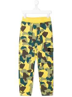 Stone Island Junior спортивные брюки с камуфляжным принтом