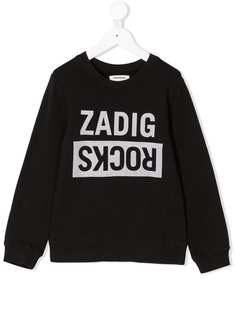 Zadig & Voltaire Kids толстовка с принтом логотипа