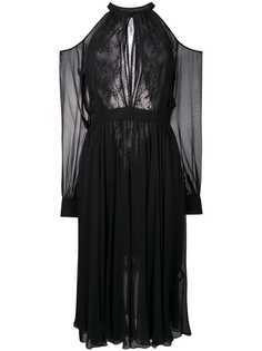 Ermanno Ermanno полупрзрачное кружевное платье с вырезами на плечах