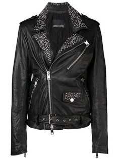 Ermanno Ermanno приталенная байкерская куртка с заклепками