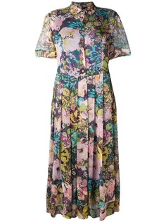 Aspesi плиссированное платье-рубашка с цветочным принтом