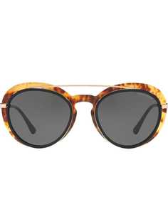Giorgio Armani солнцезащитные очки-авиаторы с эффектом черепашьего панциря