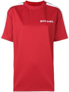 Palm Angels футболка с полосками на плечах и логотипом