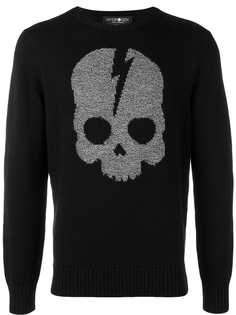 Hydrogen джемпер с черепом в технике интарсия