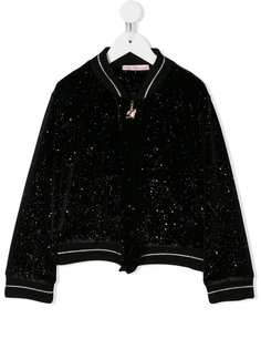 Miss Blumarine куртка-бомбер с блестящей отделкой