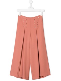 Elisabetta Franchi La Mia Bambina широкие брюки со складками и шнуровкой