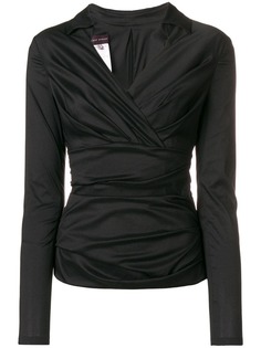 Talbot Runhof блузка с V-образным вырезом и драпировкой