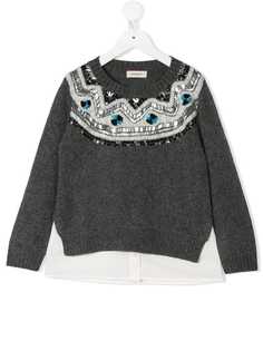 Pinko Kids декорированный свитер