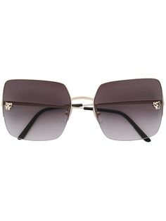Cartier солнцезащитные очки Panthere в массивной квадратной оправе