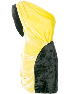 Attico бархатное платье мини на одном плече