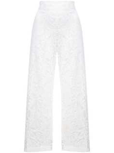 Adam Lippes укороченные брюки с кружевом