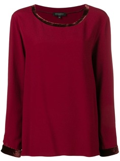 Antonelli креповый топ с бархатной отделкой