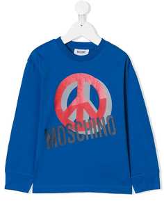 Moschino Kids толстовка с принтом логотипа и знака peace