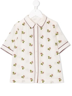 Les Coyotes De Paris рубашка с цветочной вышивкой