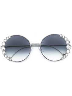 Fendi Eyewear круглые солнцезащитные очки со стразами