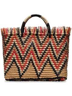 Sensi Studio соломенная сумка-тоут Castana в полоску