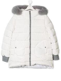 Herno Kids TEEN fur-trimmed puffer jacket