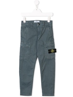 Stone Island Junior брюки с заплаткой с логотипом