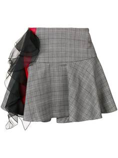 Brognano мини-юбка в клетку с оборками