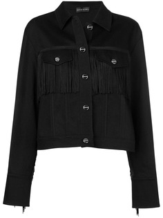 David Koma пиджак с бахромой на нагрудных карманах