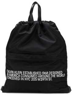 Calvin Klein 205W39nyc slogan drawstring backpack