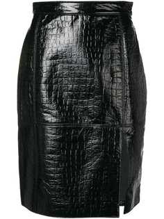 MSGM юбка с эффектом крокодиловой кожи