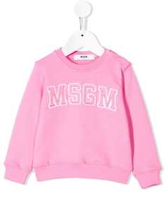Msgm Kids толстовка с вышитым логотипом