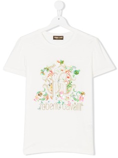 Roberto Cavalli Junior футболка с цветочным принтом