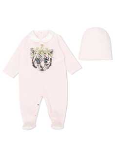 Roberto Cavalli Junior tiger print bodysuit with hat