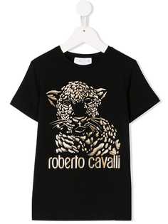 Roberto Cavalli Junior logo print T-shirt