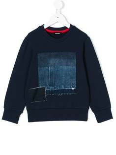 Diesel Kids толстовка с джинсовыми заплатками