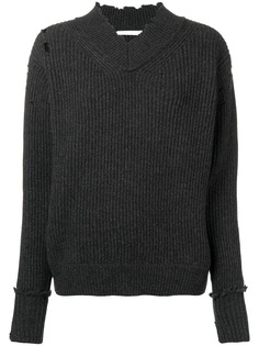 Helmut Lang ребристый свитер с эффектом потертости