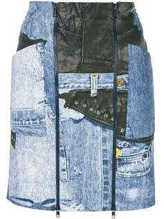 Christian Dior Vintage джинсовая мини-юбка с принтом