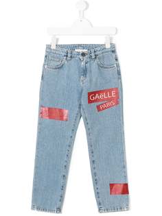 Gaelle Paris Kids джинсы с заплатками с логотипом