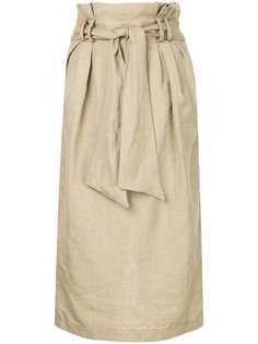 Gabriela Hearst юбка прямого кроя с завязками на талии