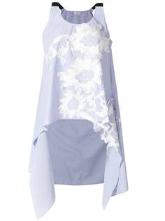 Aviù расклешенный топ в полоску с аппликациями-цветами