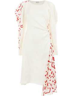 Aalto присборенное асимметричное платье с цветочным принтом