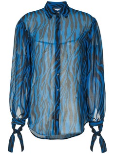 Robert Rodriguez полупрозрачная блузка со звериным принтом