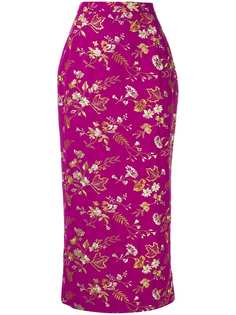 Dolce & Gabbana Vintage юбка средней длины с цветочной вышивкой
