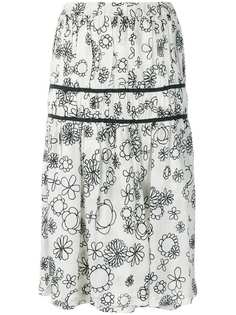 Comme Des Garçons Vintage юбка со сборками с цветочным принтом