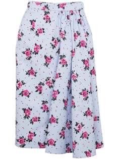 Alessandra Rich асимметричная юбка с цветочным принтом