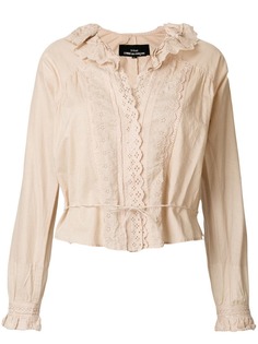 Comme Des Garçons Vintage укороченная блузка с кружевной отделкой