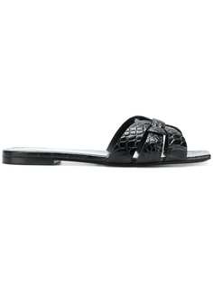 Saint Laurent шлепанцы Nu Pieds 05 с эффектом крокодиловой кожи