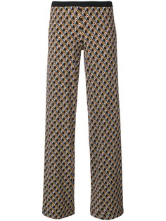Siyu geometric print straight trousers